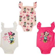 Babyfair 3Pk Disney Girl Short Sleeve Bodysuit, Minnie Image 1