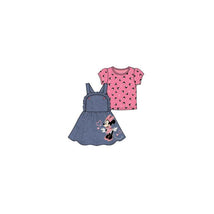 Babyfair - Disney Girls Minnie Mouse Overall Dress 2 Pc Set Image 1