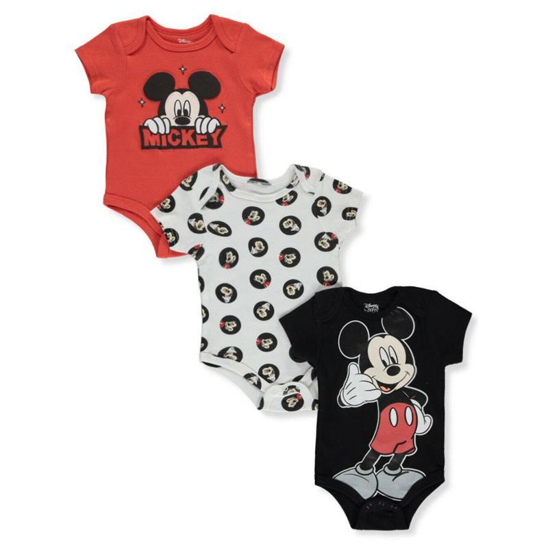 Babyfair - Disney Mickey Baby Boy Infant Bodysuit 3Pk, Black Image 1
