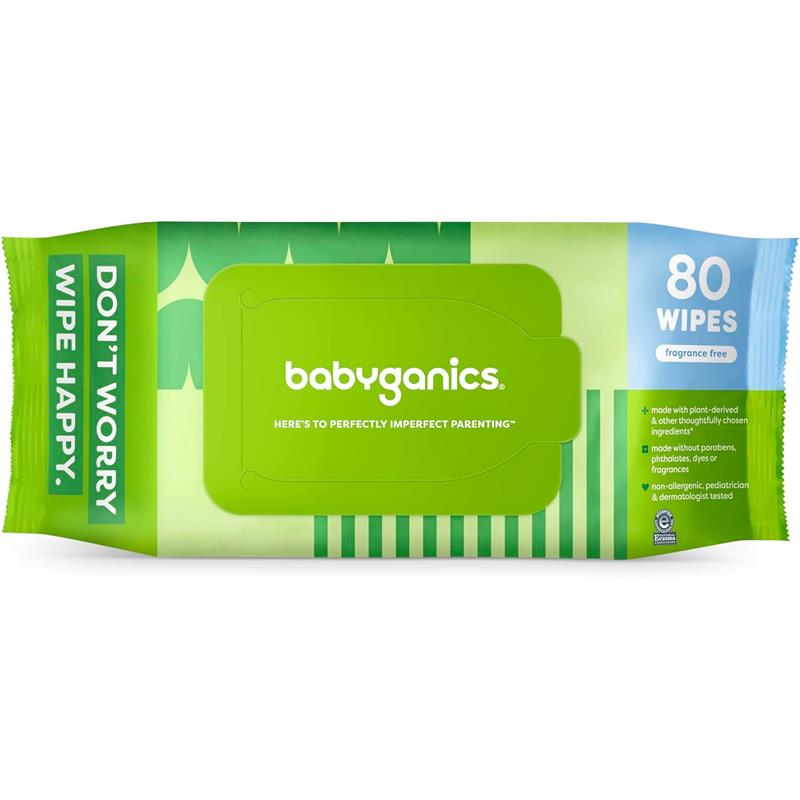 Babyganics - 3Pk Baby Wipes, Unscented Diaper Wipes (240 Count) Image 2