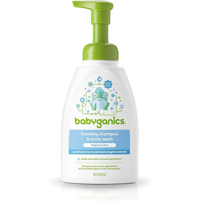 Babyganics - Baby Shampoo + Body Wash Pump Bottle Fragrance Free, 16 Oz Image 1
