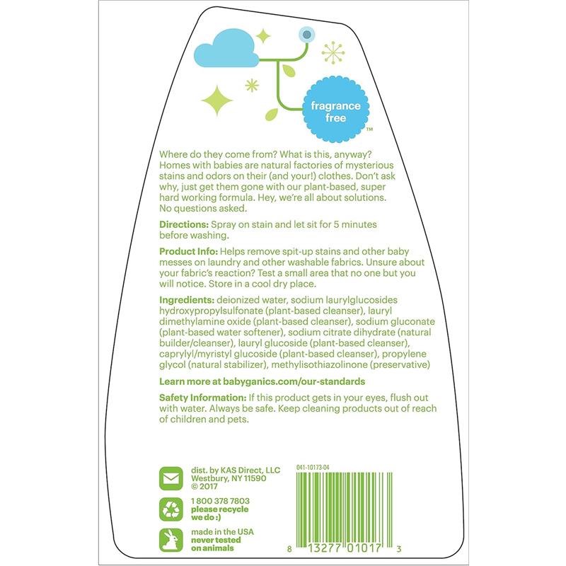 Babyganics - Stain & Odor Remover Fragrance Free, 32 Oz Image 7