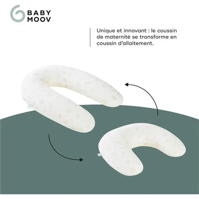 2-in-1 Babymoov B.Love pillow transforms from a maternity cushion to a nursing cushion, with a soft, organic design.