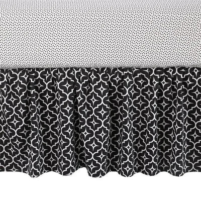 Balboa Cotton Sateen Dust Ruffle, Black Lattice Image 1