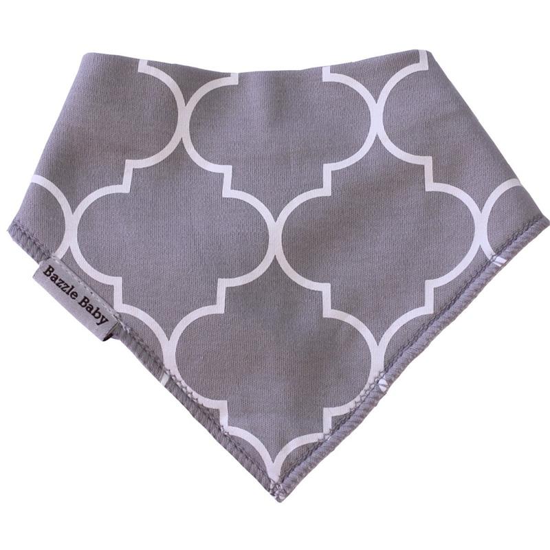 Bazzle Baby Banda Drool Bib, Lattice Grey Image 3