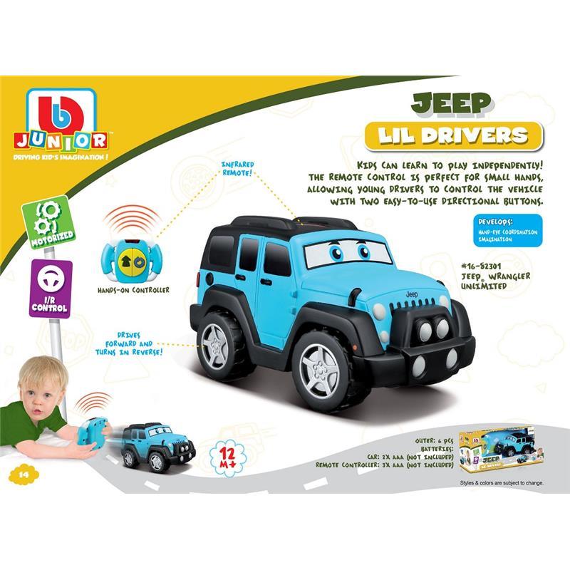 BB Junior Play & Go Jeep Lil Drivers, Jeep Wrangler Unlimited, 1-Pack, Blue Image 9