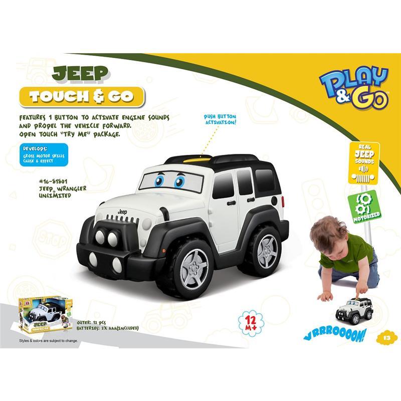 BB Junior Play & Go Jeep Touch & Go, Jeep Wrangler Unlimited, 1-Pack, White Image 4