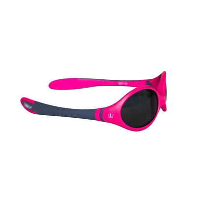 Pink Bbluv solar sunglasses for babies and toddlers with dark lenses and flexible frames.