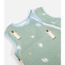 Be A Heart Good Shepherd Baby Sleep Sack 0.5 Tog for ages 6-12 months, featuring a light green design with shepherd and sheep prints.