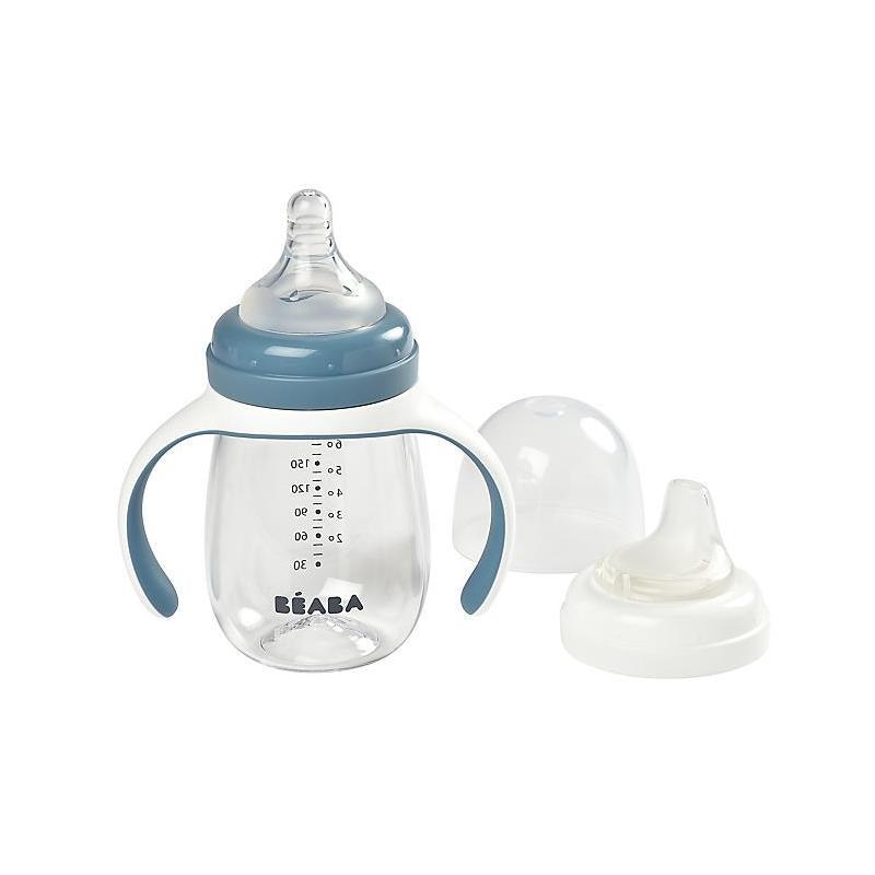 Beaba - 2-in-1 Bottle To Sippy Learning Cup, Rain Image 1