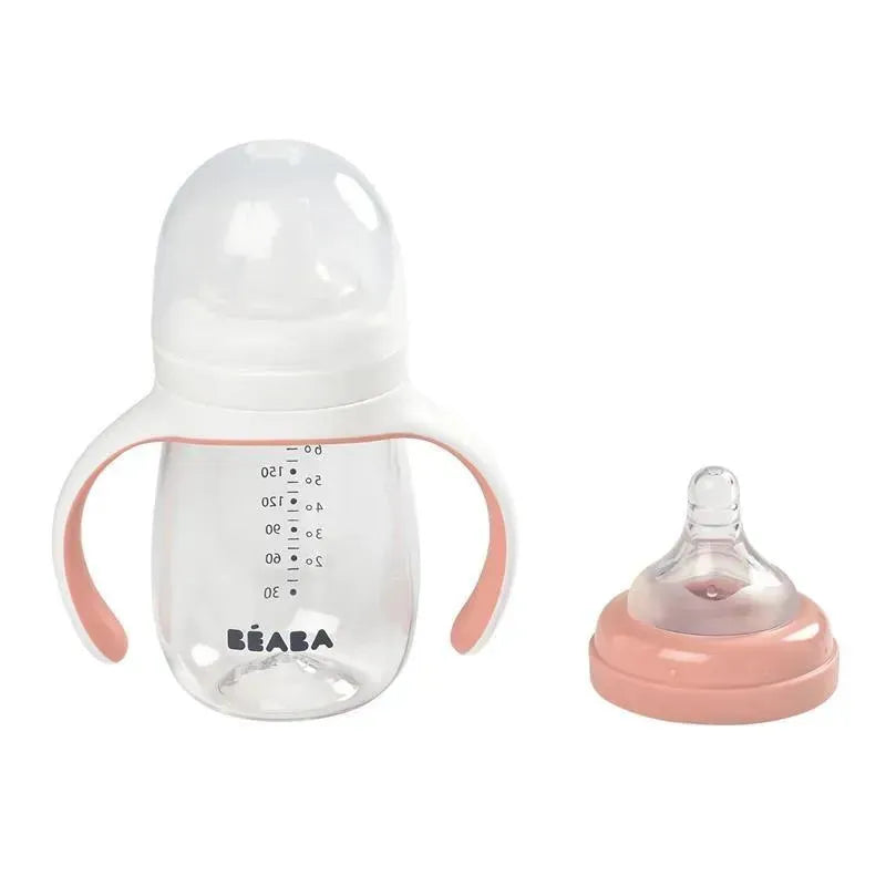 Beaba - 2-in-1 Bottle To Sippy Learning Cup, Rose Image 4
