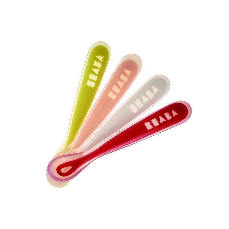 Beaba - 4Pk First Stage Silicone Spoons, Neon Image 1