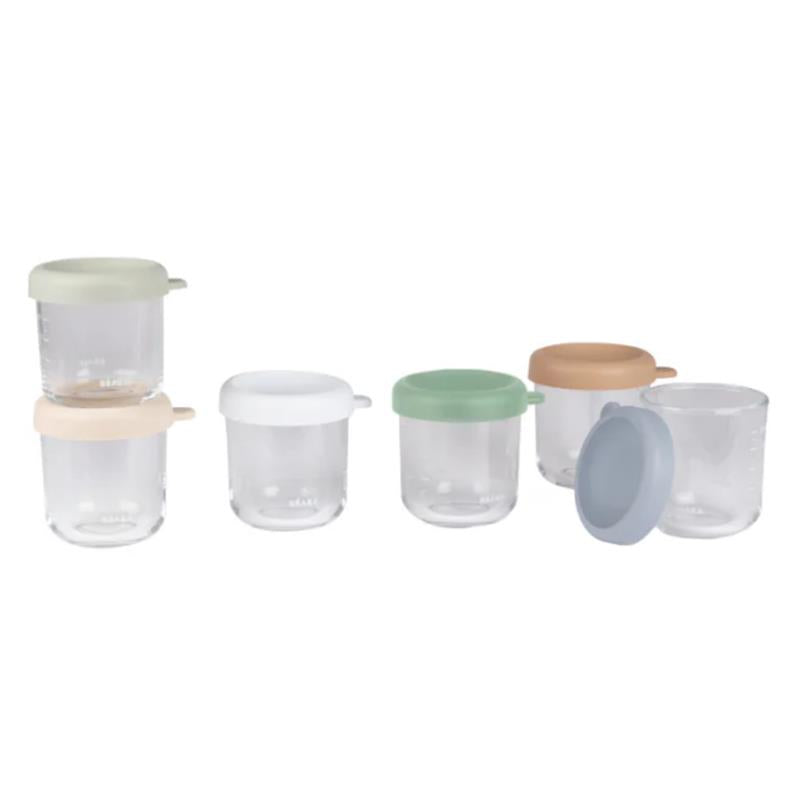 Beaba 6 Pk Glass Baby Food Jars 8 oz, Natural Image 2