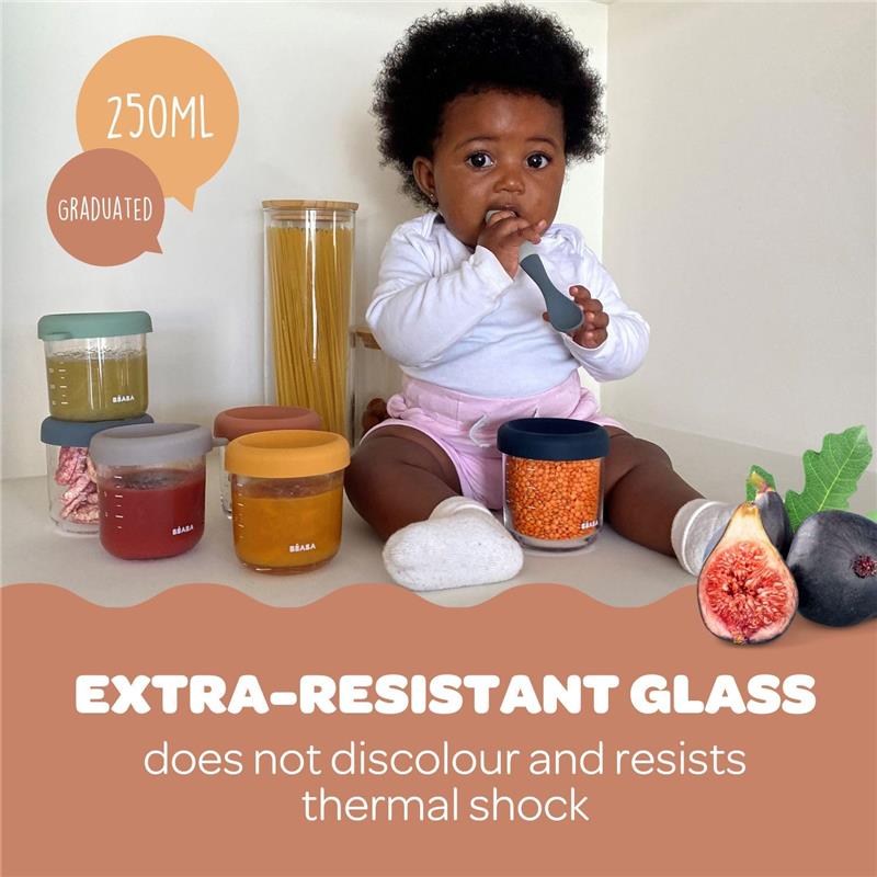 Beaba 8oz Glass Baby Food Jar, Terracotta Image 4