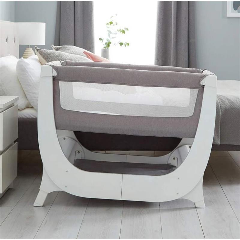 Beaba - By Shnuggle Air Bedside Sleeper Infant Crib, Dove Grey Image 9