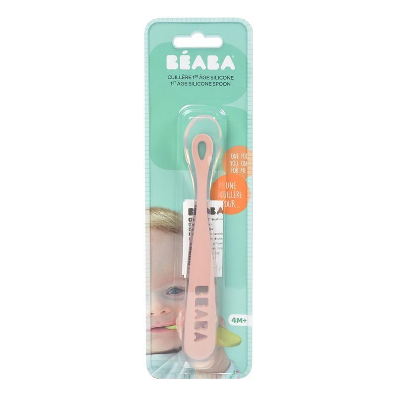 Beaba - First Foods Single Silicone Spoon, Rose Image 4