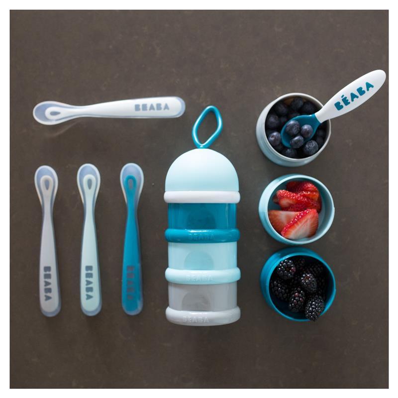 Beaba - 4Pk First Stage Silicone Spoons, Rain Image 2