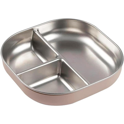 Beaba Stainless Steel Divided Plate, Cotton Candy Image 1