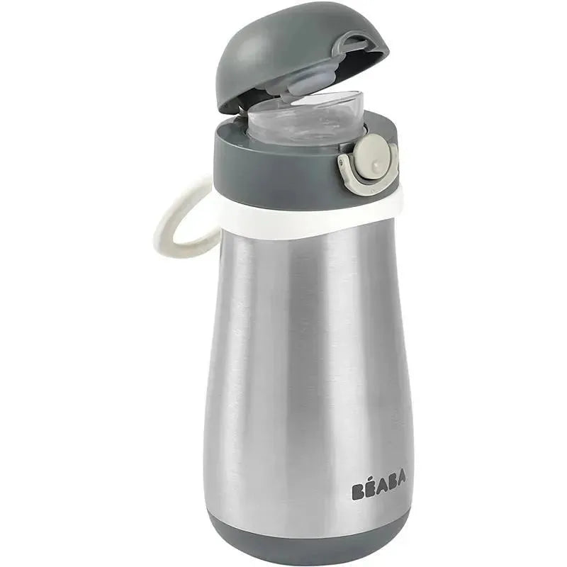 Beaba - Stainless Steel Kids Water Bottle, Charcoal Image 6