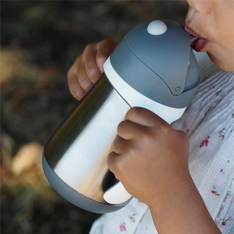Beaba - Stainless Steel Straw Sippy Cup Charcoal