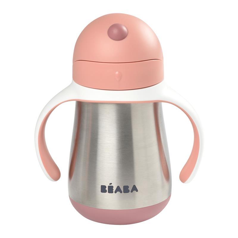 Beaba - Stainless Steel Straw Sippy Cup, Rose Image 3