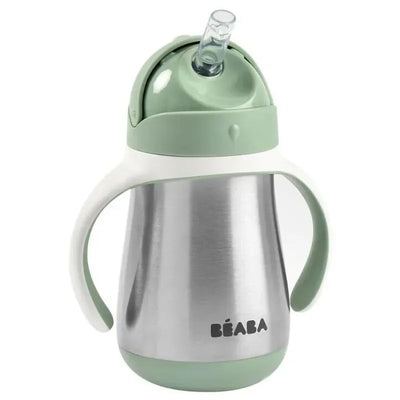 Beaba - Stainless Steel Straw Sippy Cup, Sage Image 1