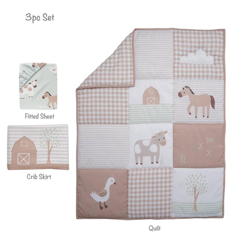 Bedtime Originals - 3Pk Farmyard Friends Infant Baby Nursery Crib Bedding Set Image 8