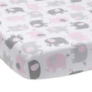 Bedtime Originals Eloise Fitted Crib Sheet, White/Grey/Pink Image 1