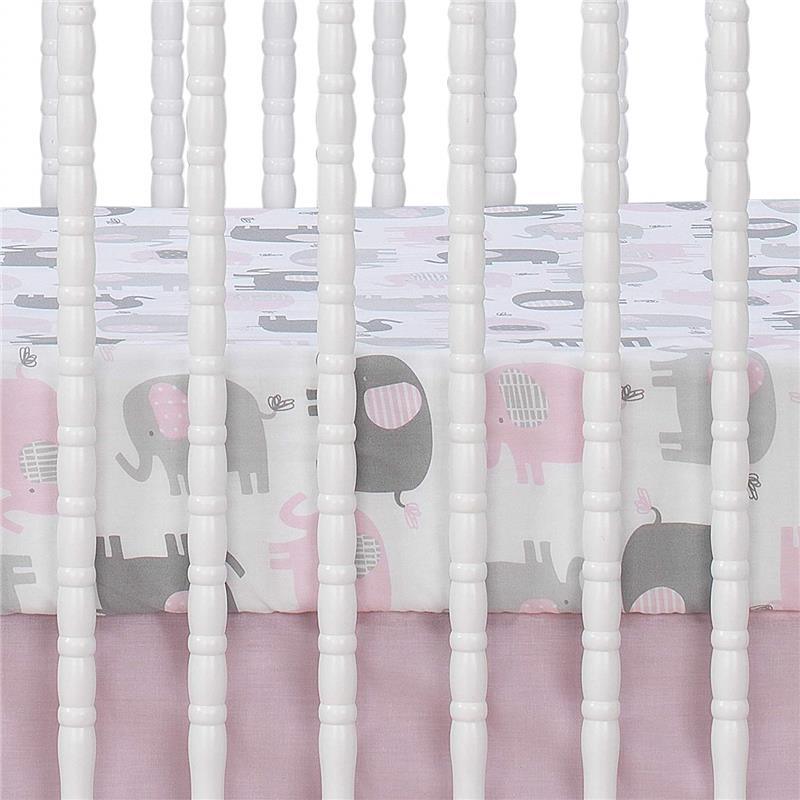 Bedtime Originals Eloise Fitted Crib Sheet, White/Grey/Pink Image 3
