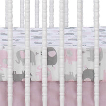 Bedtime Originals Eloise Fitted Crib Sheet, White/Grey/Pink Image 3