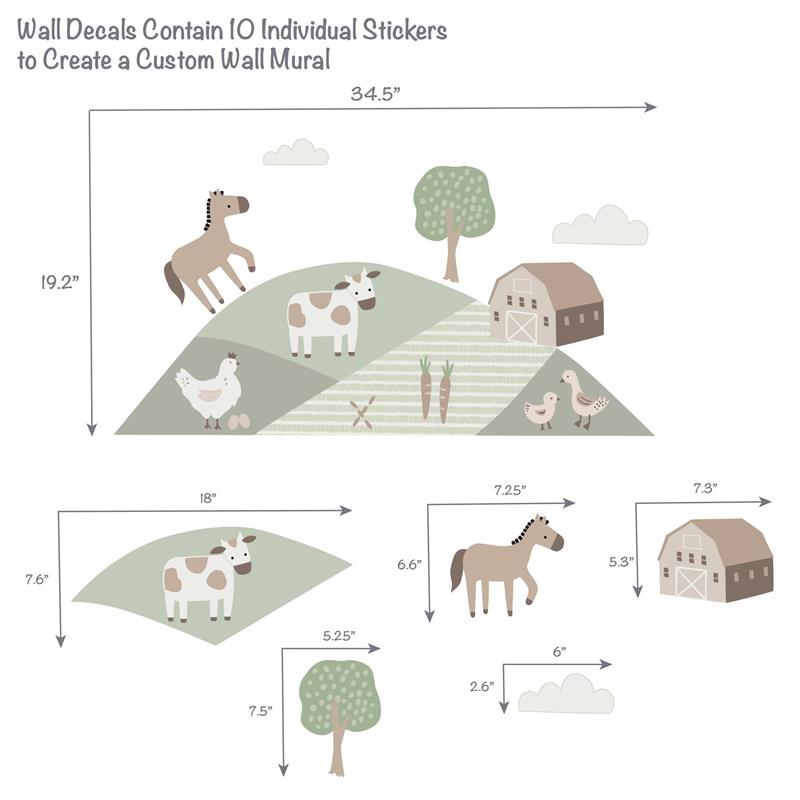 Bedtime Originals - Farmyard Friends Wall Decals/Stickers, Horse/Cow/Barn Image 4