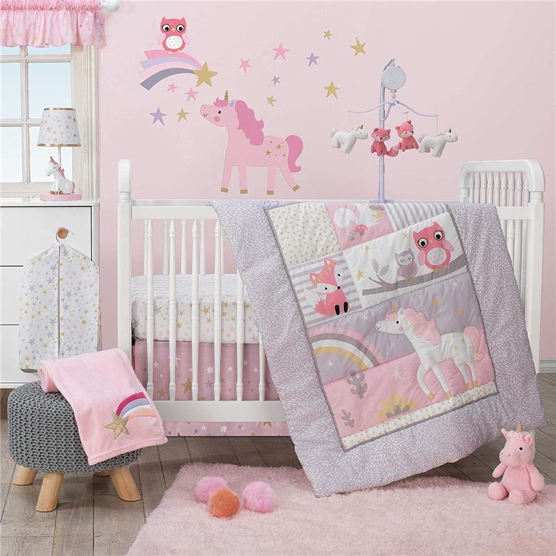 Bedtime Originals Rainbow Unicorn Plush Unicorn, Pearl/Pink Image 7