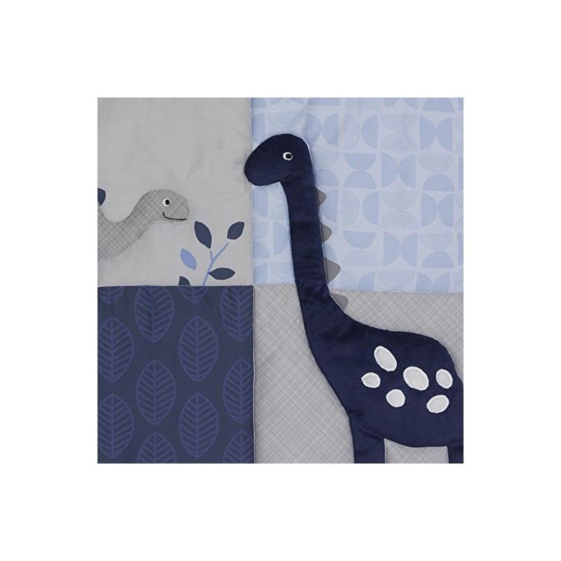 Bedtime Originals Roar Dinosaur 3 Piece Crib Bedding Set, Blue/Gray Image 7