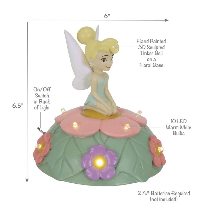 Bedtime Originals - Tinker Bell Table Top Light Pink, Green, Disney, Garden Image 3