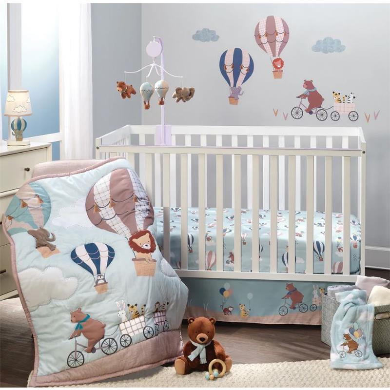 Bedtime Originals - Up Up & Away Bear/Balloon/Cloud Soft Blue Fleece Baby Blanket Image 6