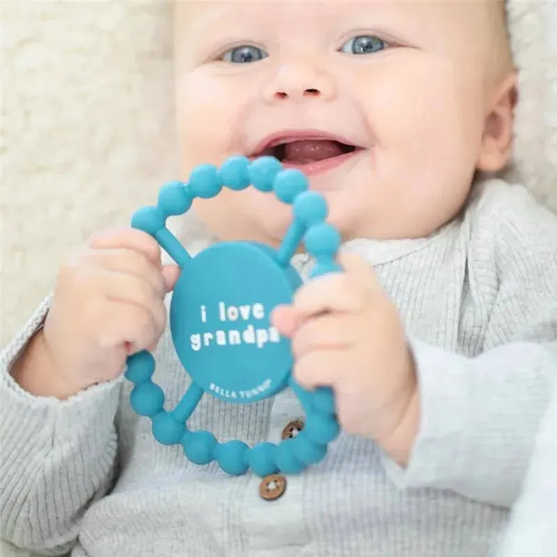 Bella Tunno - Happy Teether, Soft & Easy Grip Baby Teether Toy, Non-Toxic and BPA Free, I Love Grandpa Image 2