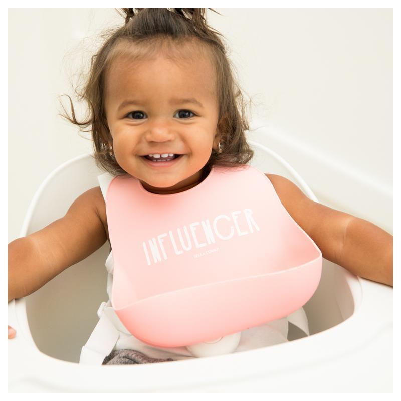 Bella Tunno Influencer Silicone Baby Bib, Pink Image 3