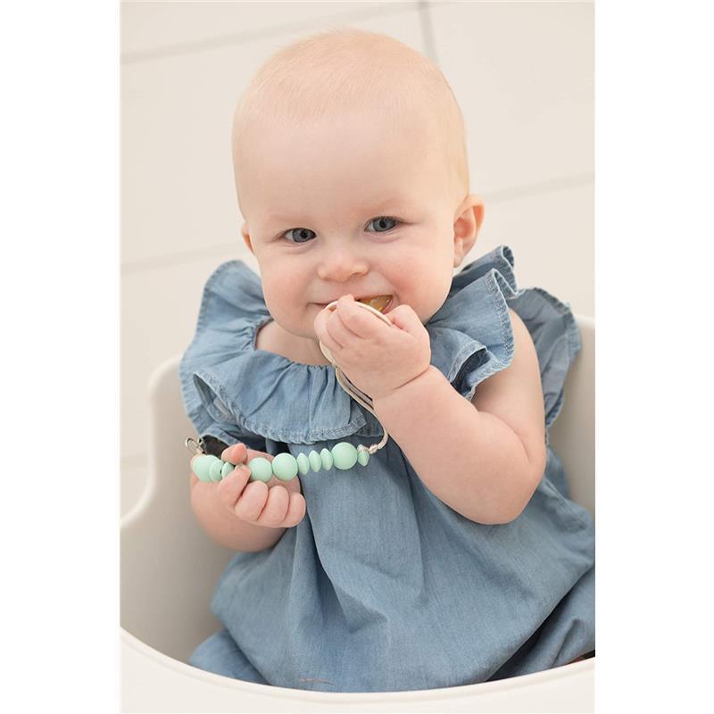 Bella Tunno Silicone Beaded Pacifier Clips - Mint Image 3