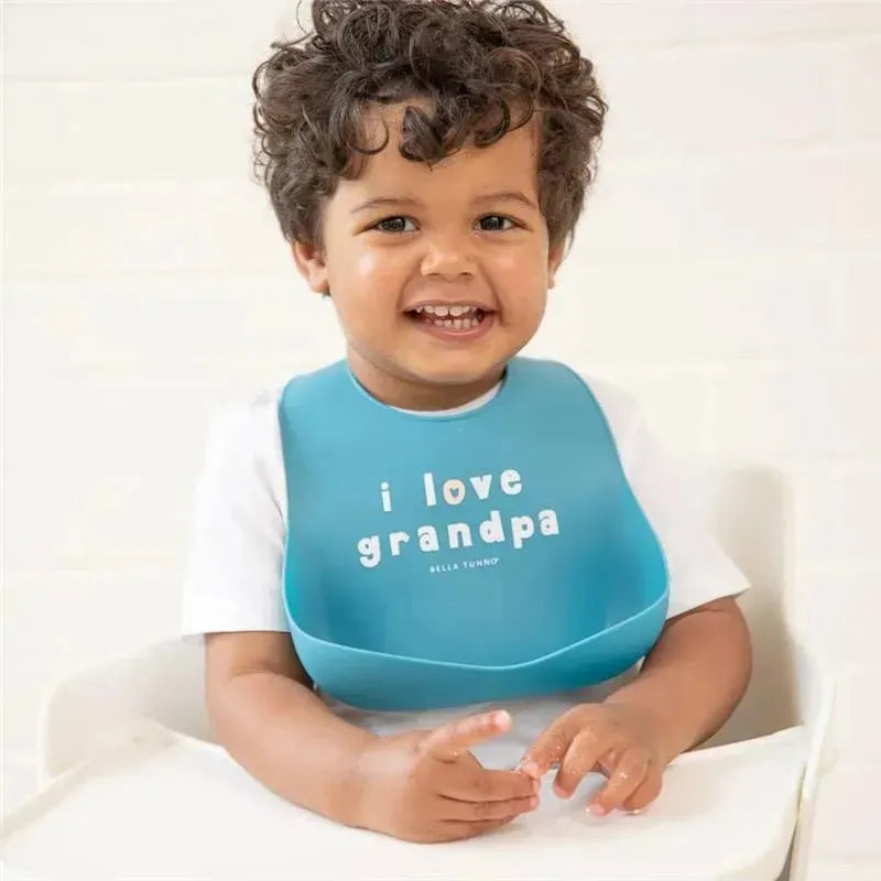 Bella Tunno - Wonder Bib, Silicone Baby Bib, Non-toxic BPA Free, I Love Grandpa Image 2