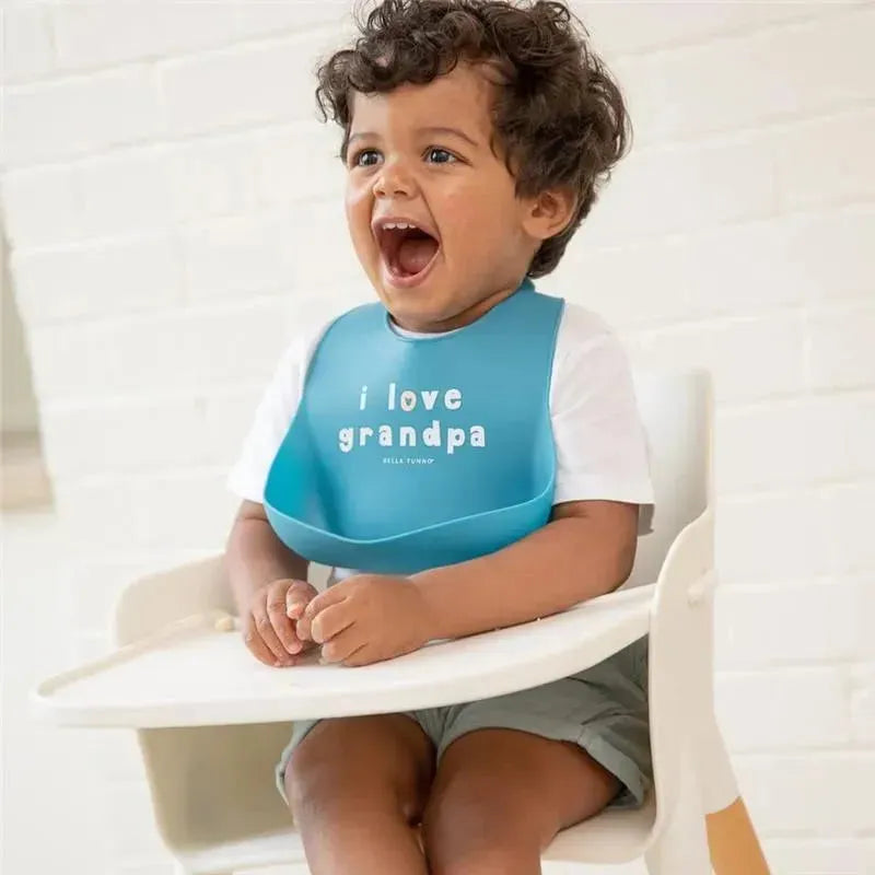 Bella Tunno - Wonder Bib, Silicone Baby Bib, Non-toxic BPA Free, I Love Grandpa Image 4