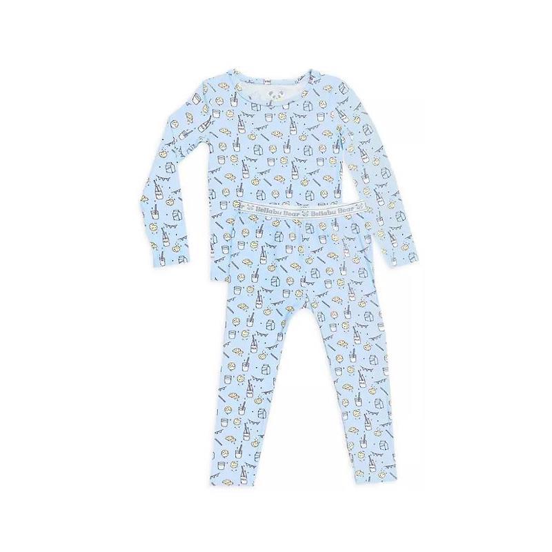 Bellabu Bear - Blue Baby Two-Piece Milk & Cookies Pajama Set Image 1
