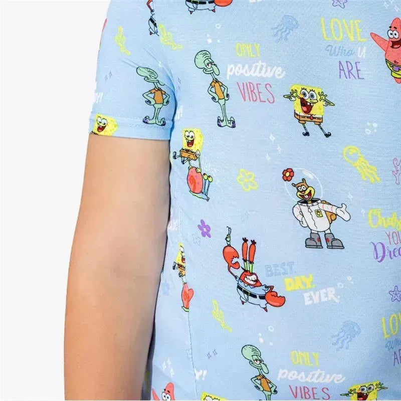 Bellabu Bear - Good Vibes Bamboo Spongebob Squarepants Kids Pajama Short Set Image 3