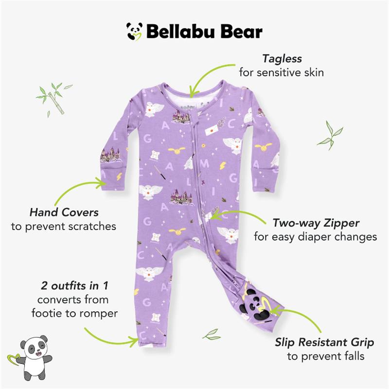 Bellabu Bear - Harry Potter Hedwig's Magical Mail Bamboo Convertible Footie Image 5