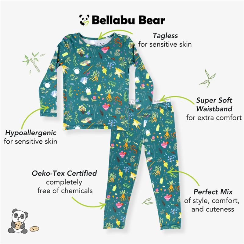 Bellabu Bear - Harry Potter Mandrakes & Herbs Bamboo Kids Pajamas Image 4