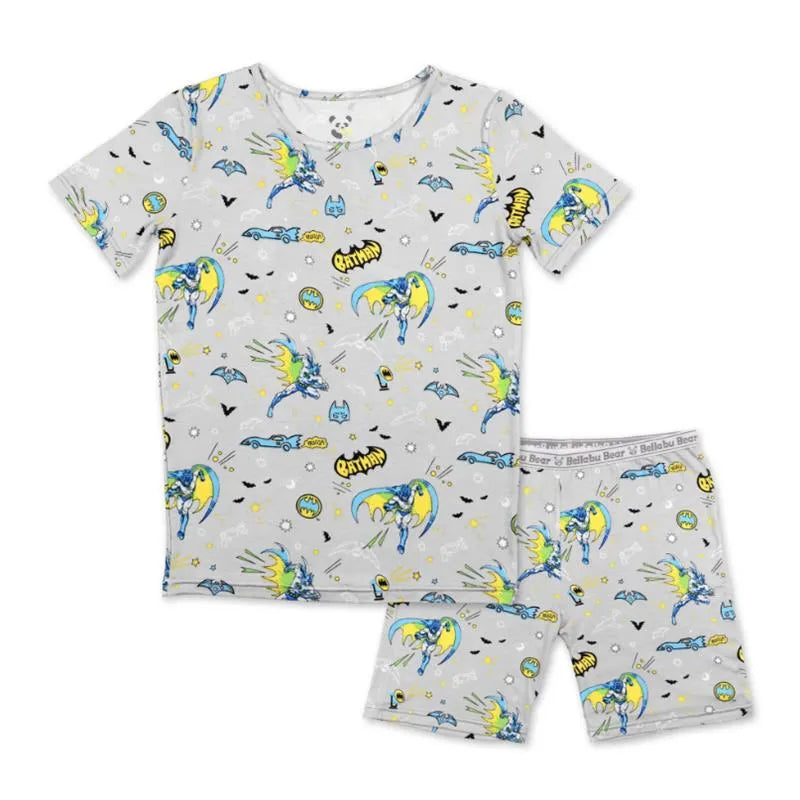 Bellabu Bear - Toddler Batman Kid Bamboo Short Set Image 3