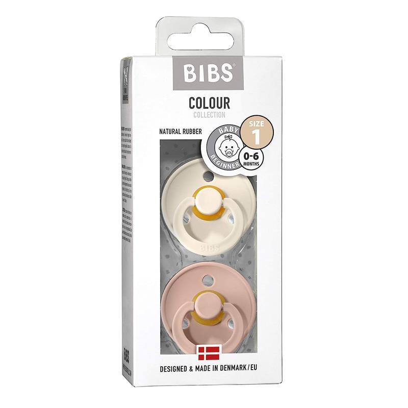 BIBS - 2Pk Blush/Ivory Natural Rubber Baby Pacifier, 0/6M Image 2