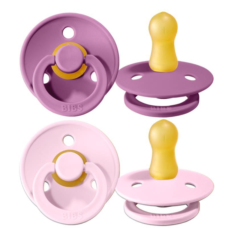 BIBS - 2Pk Lavender/Baby Pink Natural Rubber Baby Pacifier, 0/6M Image 2