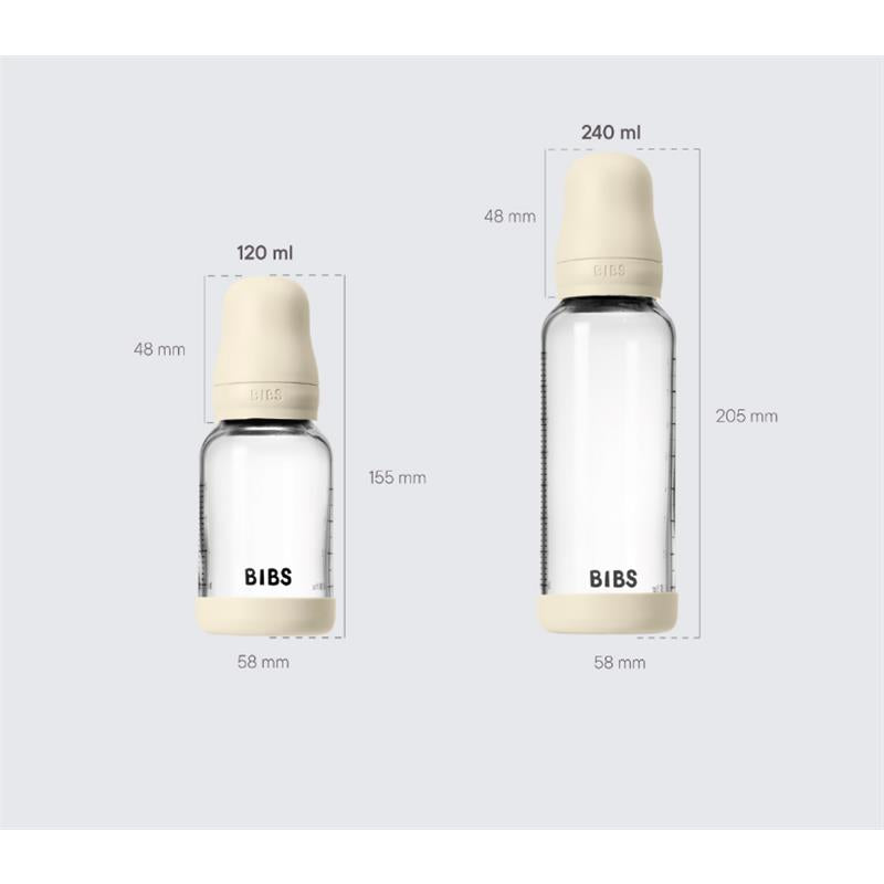 Bibs - Baby 4Oz Latex Glass Bottle With Bumper Ivory Image 2
