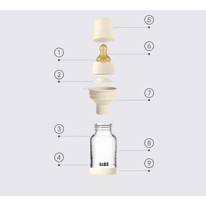 Bibs - Baby 4Oz Latex Glass Bottle With Bumper Ivory Image 3