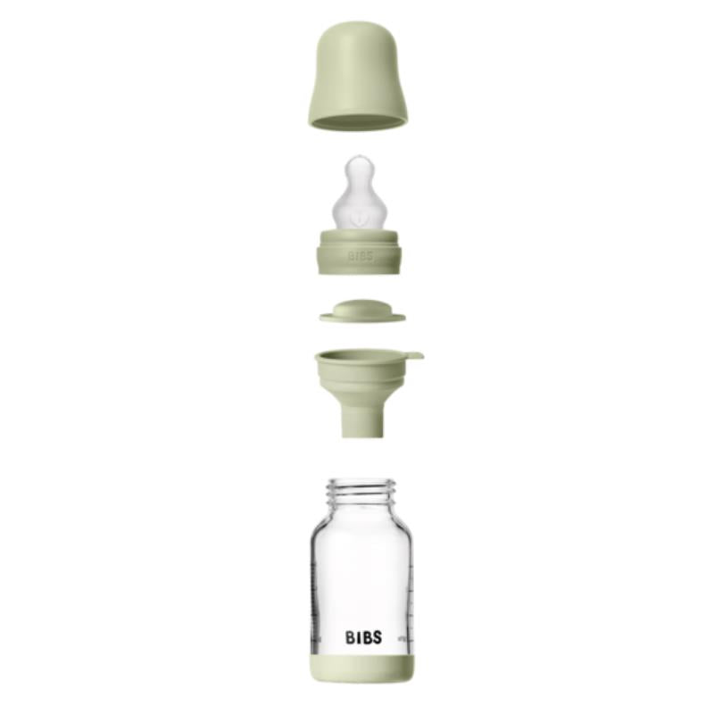 Bibs - Baby 4Oz Silicone Glass Bottle With Bumper Sage Image 3